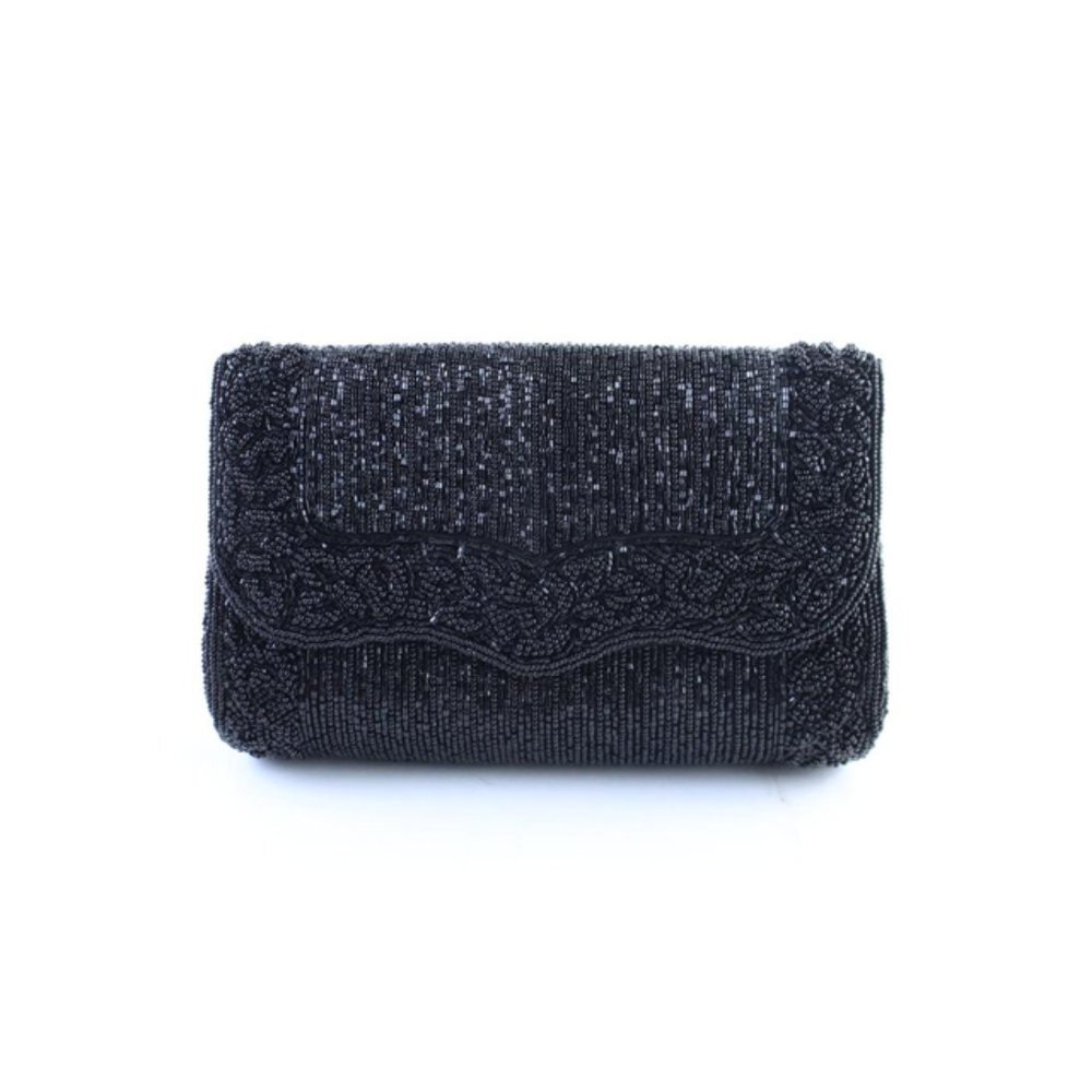 La Regale Black Beaded Sequin Embroidery Crossbody